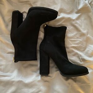 Guess black platform booties heels